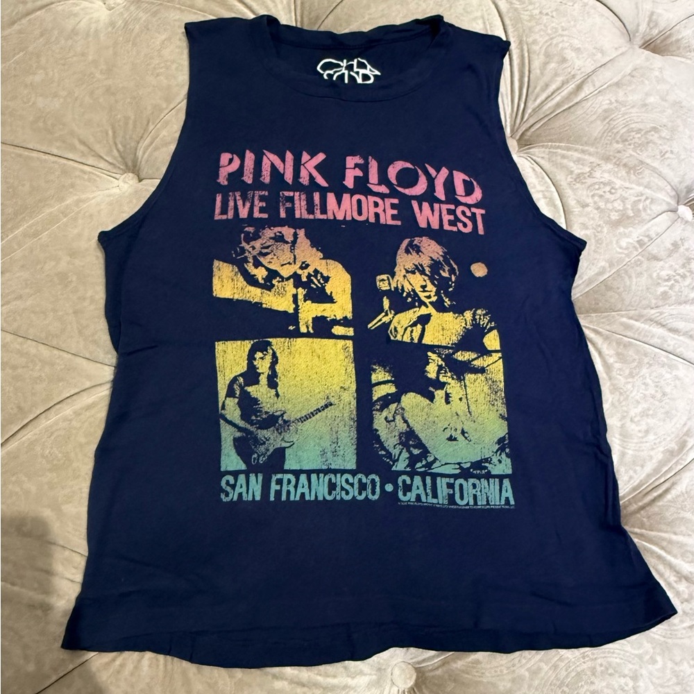 Chaser Navy Blue Graphic Muscle Tee -Pink Floyd vintage look